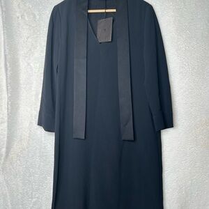 The Row Black Elegant Dress with Scarf Accent